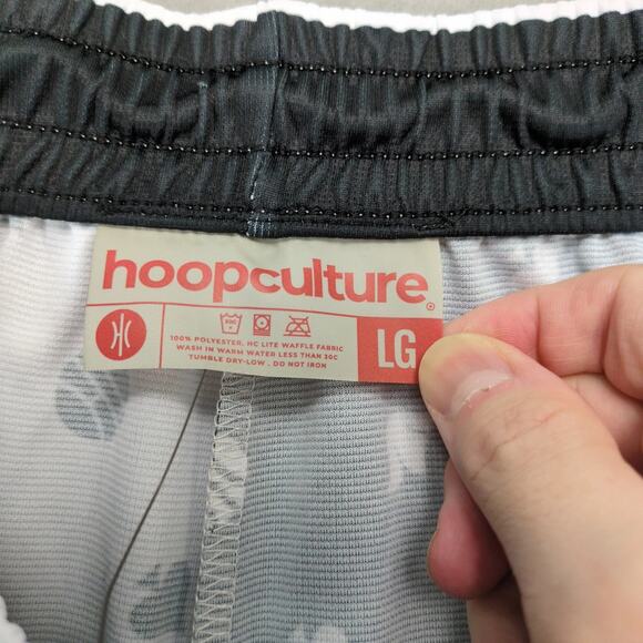 NWT Hoop Culture Men's L Basketball Shorts Black White Athletic Elastic Waist - Picture 3 of 10